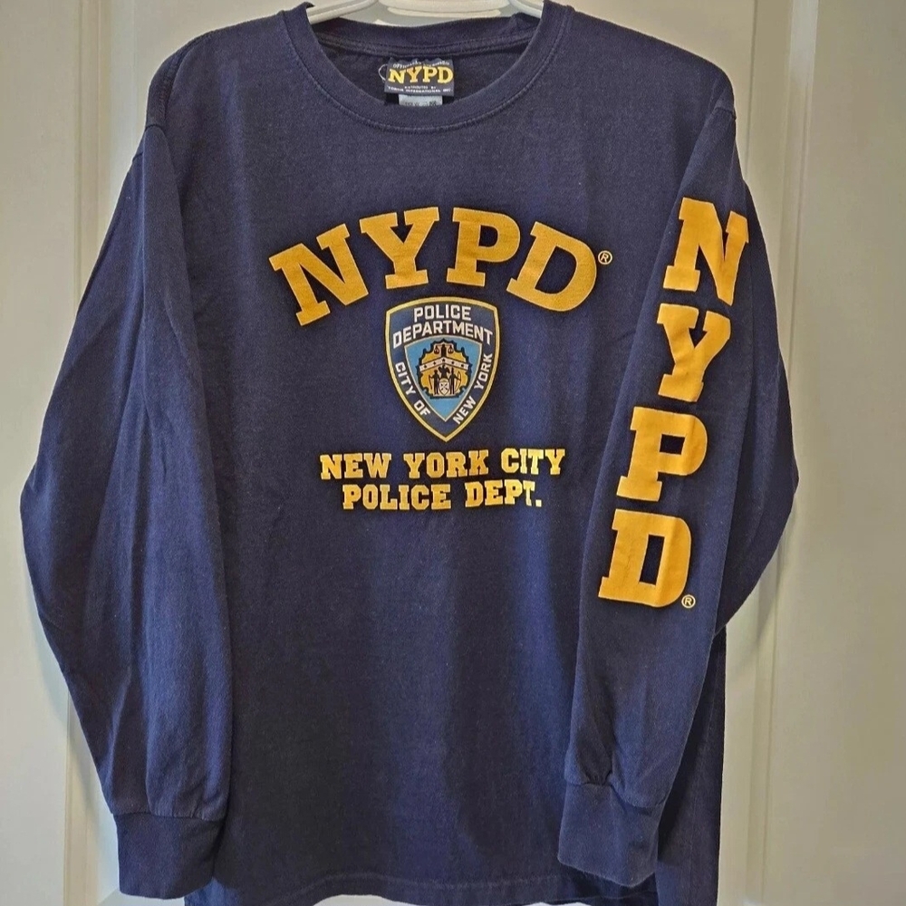 NYPD Navy Blue 2006 Shirt Mens Medium Officially Licensed Long Sleeve Police